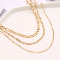 New Creative Simple Jewelry Metal Chain Three-layer Necklace main image 4