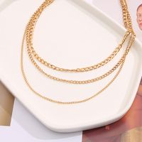 New Creative Simple Jewelry Metal Chain Three-layer Necklace main image 5