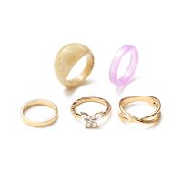 2021 Creative Simple Tail Ring Resin Butterfly Ring 5-piece Set main image 6