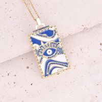 2022 New Dripping Eye Necklace Virgin Mary Square Brand Pendant Copper Necklace main image 5