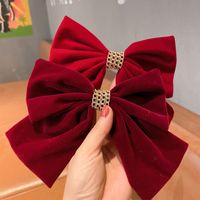 Red Bow Hair Ring Female Christmas Hairpin Hair Rope New Year Hair Accessory main image 3