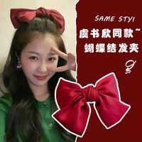 Red Bow Hair Ring Female Christmas Hairpin Hair Rope New Year Hair Accessory main image 4