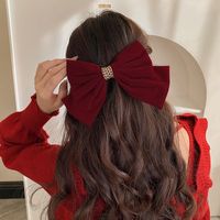 Red Bow Hair Ring Female Christmas Hairpin Hair Rope New Year Hair Accessory main image 5
