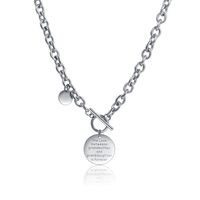Fashion English Alphabet Heart Necklace Titanium Steel Clavicle Chain Necklace main image 1