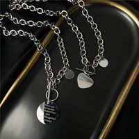 Fashion English Alphabet Heart Necklace Titanium Steel Clavicle Chain Necklace main image 3