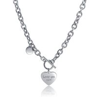 Fashion English Alphabet Heart Necklace Titanium Steel Clavicle Chain Necklace main image 6