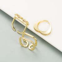 Fashion Geometric Ring Female Copper Gold-plated Micro-inlaid Zircon Couple Ring main image 3