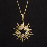 Fashion Copper Micro-inlaid Zircon Snowflake Hollow Five-pointed Star Necklace Accessories main image 1