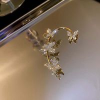 Pendientes De Mariposa Con Diamantes De Imitación De Moda, Pendientes De Aleación Para Mujer sku image 2