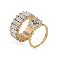 French Retro Fashion Elegant Metal Texture Diamond Alloy Set Ring Wholesale sku image 1