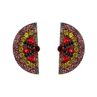 New Creative Jewelry Rhinestone Crystal Orange Stud Earrings Fruit Earrings sku image 1