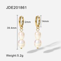 Plating Stainless Steel No Inlaid Gold Plated Earrings sku image 1