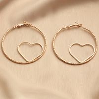 European And American Simple Personality Alloy Heart-shape Earrings sku image 1