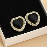 Full Diamond Heart Earrings Korean Version Of Crystal Mini Zircon Earrings sku image 2