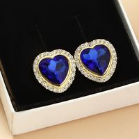 Full Diamond Heart Earrings Korean Version Of Crystal Mini Zircon Earrings sku image 3