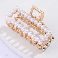 Fashion Accessories Large Gold Inlaid Pearl Hair Clips Luxury Women&#39;s Hair Clips main image 1