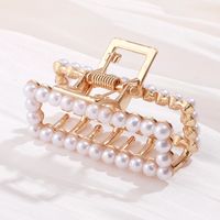 Accessoires De Mode Grandes Pinces À Cheveux En Perles Incrustées D&#39;or Pinces À Cheveux De Luxe Pour Femmes main image 3