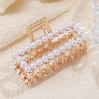 Fashion Accessories Large Gold Inlaid Pearl Hair Clips Luxury Women&#39;s Hair Clips main image 5