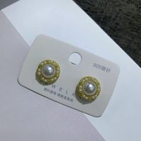 Fashion Contrast Color Circle Pattern Ol Fashion Simple Pearl Earrings main image 2