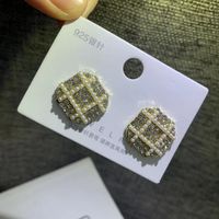 Fashion Plaid Contrast Color Pattern Office Ol Fashion Simple Earrings main image 3