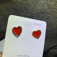 Fashion Simple Heart-shaped Solid Color Earrings main image 5