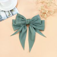 Morandi Color Bow Hairpin Chiffon Fabric Ribbon Steel Clip Korean Spring Clip sku image 3