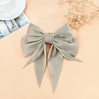 Morandi Color Bow Hairpin Chiffon Fabric Ribbon Steel Clip Korean Spring Clip sku image 6