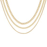 New Creative Simple Jewelry Metal Chain Three-layer Necklace sku image 1