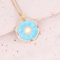 2022 New Dripping Eye Necklace Virgin Mary Square Brand Pendant Copper Necklace sku image 1