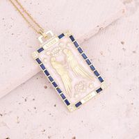 2022 New Dripping Eye Necklace Virgin Mary Square Brand Pendant Copper Necklace sku image 10