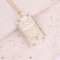 2022 New Dripping Eye Necklace Virgin Mary Square Brand Pendant Copper Necklace sku image 11