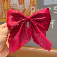 Red Bow Hair Ring Female Christmas Hairpin Hair Rope New Year Hair Accessory sku image 3