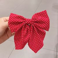 Red Bow Hair Ring Female Christmas Hairpin Hair Rope New Year Hair Accessory sku image 4