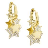 Fashion Star Brass Gem Earrings sku image 3