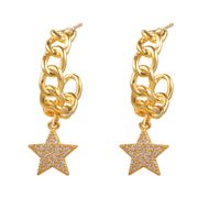 Fashion Star Brass Gem Earrings sku image 2