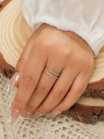 Simple Double-layer Line Open Smooth Twist Ring main image 8