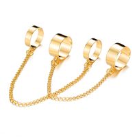 Punk Style Chain Thickness Combination Set Open One-piece Ring Index Finger Ring sku image 1