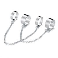 Punk Style Chain Thickness Combination Set Open One-piece Ring Index Finger Ring sku image 2