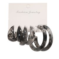 Fashion Geometric Three-dimensional C-shaped Creative Earrings 3 Pairs Set sku image 11