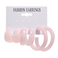 Fashion Geometric Three-dimensional C-shaped Creative Earrings 3 Pairs Set sku image 17