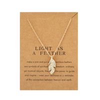 Creative Pearl Feather Retro Letter Paper Card Butterfly Elephant Cat Necklace Wholesale sku image 2