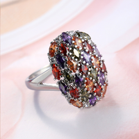 Fashion Light Luxury Ring European And American Retro Design Ring Trend Color Diamond Rings main image 4
