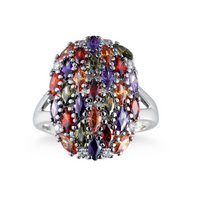 Fashion Light Luxury Ring European And American Retro Design Ring Trend Color Diamond Rings main image 3