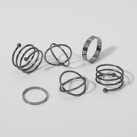 European And American Fashion Retro New Geometric Circle Round Joint Ring 6-piece Set main image 1