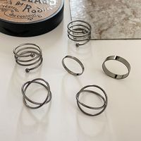 European And American Fashion Retro New Geometric Circle Round Joint Ring 6-piece Set main image 4
