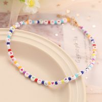 Fashion Contrast Color Heart Color Beaded Necklace main image 1