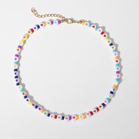 Fashion Contrast Color Heart Color Beaded Necklace main image 5