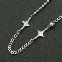 Creative Splicing Titanium Steel Shiny Star Bead Chain Short Necklace main image 3