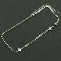 Creative Splicing Titanium Steel Shiny Star Bead Chain Short Necklace main image 4