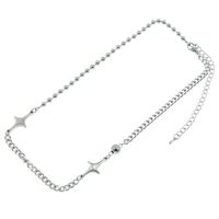 Creative Splicing Titanium Steel Shiny Star Bead Chain Short Necklace main image 6